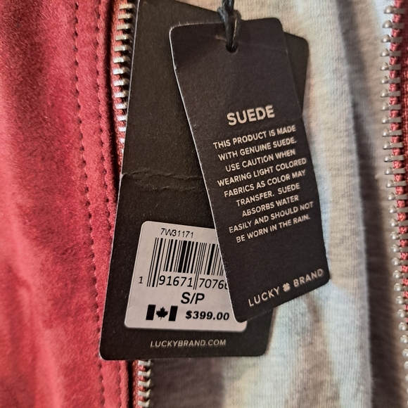 Lucky brand Suede Red/Burgundy jacket NWT - Picture 3 of 6